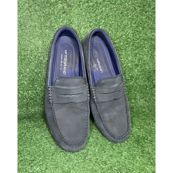 COLE HAAN Motogrand Penny Loafer Mens Size 10.5 Navy Nubuck Slip On Shoes C24717 main image 6